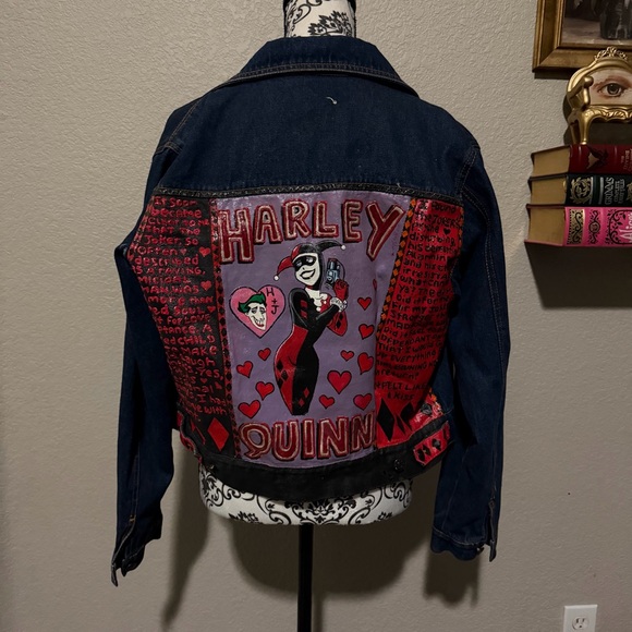 ooak hand painted Harley Quinn jacket - Picture 4 of 5
